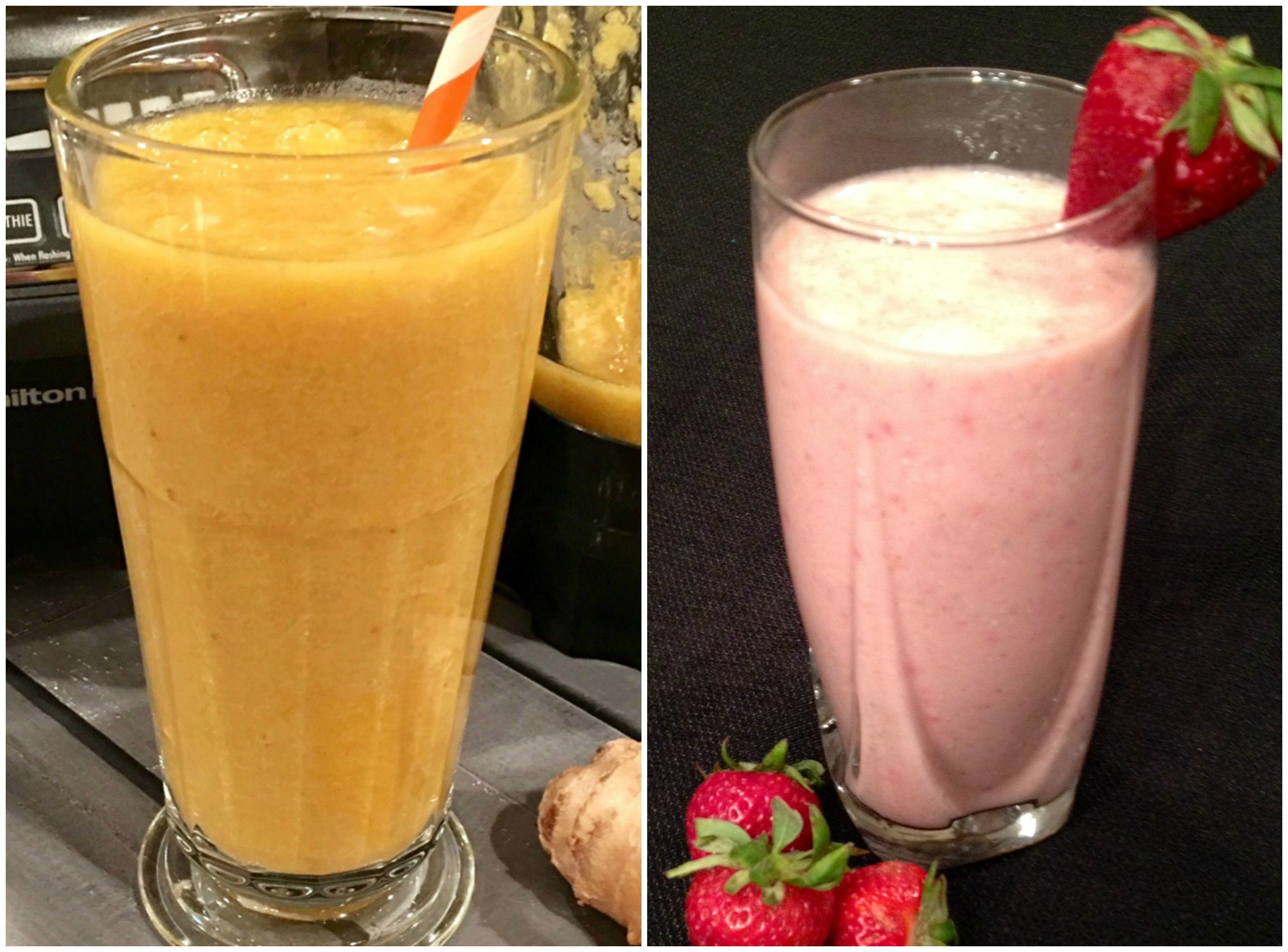 Turmeric Smoothie and Strawberry Oatmeal Smoothie