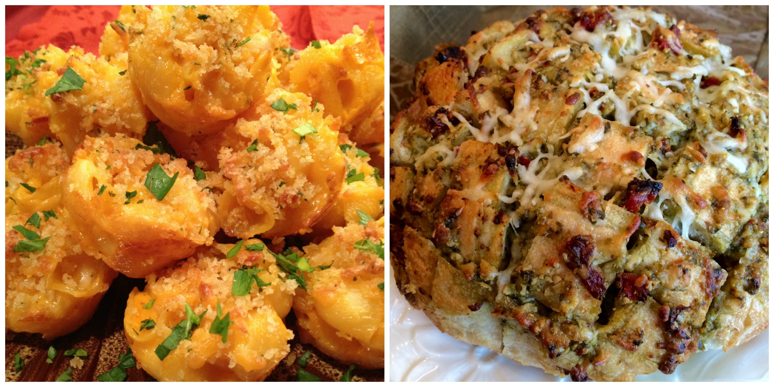 Mac and Cheese Bites and Pull Apart Bread