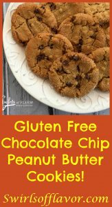 Gluten Free Chocolate Chip Peanut Butter Cookies are rolled in glistening sugar and studded with mini bits of chocolate!