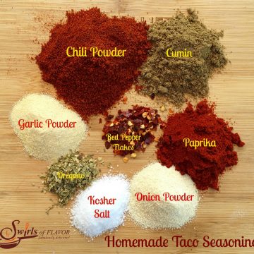 spices with labels for homemade taco seasoning