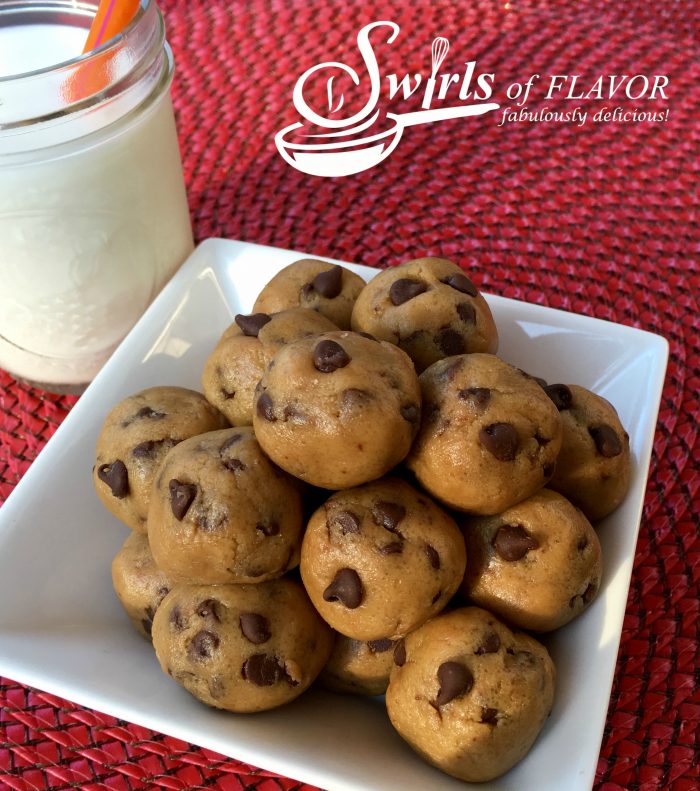 With just a few basic ingredients you can stir up a bowl of love in your kitchen today! No-Bake Chocolate Chip Cookie Bites are sure to please!