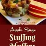 Studded with chunks of apples and flavored with fresh sage, Apple Sage Stuffin’ Muffins are not only delicious they’re also fun to eat! An easy recipe for Thanksgiving, stuffing muffins are shaped like a muffin, bake in the oven and are hand-held, so you can guarantee that the kids will definitely eat the stuffing this year! #sidedish #stuffing #stuffingrecipe #Thanksgiving #Thanksgivingrecipe #stuffingmuffins #easyrecipe #Thanksgivingsidedish #swirlsofflavor
