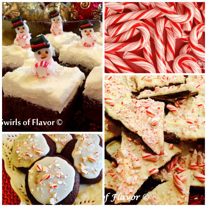 Brownies and cookies become holiday desserts when combined with peppermint and candy canes!