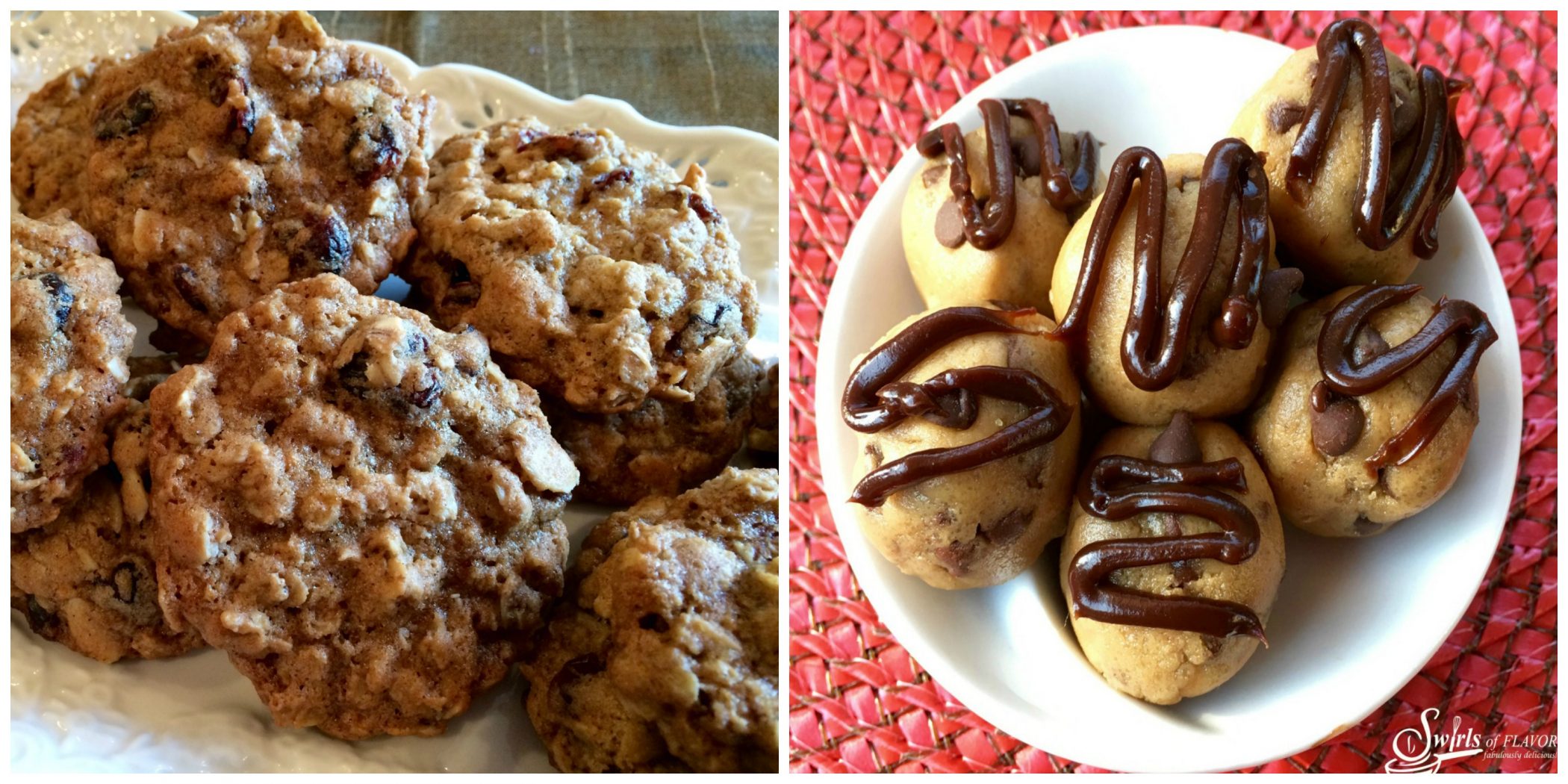 Cranberry Almond Oatmeal Cookies and No Bake Chocolate Chip Cookies