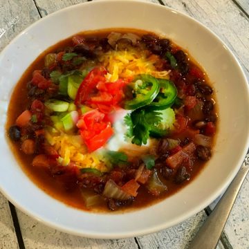 homemade soup with black beans