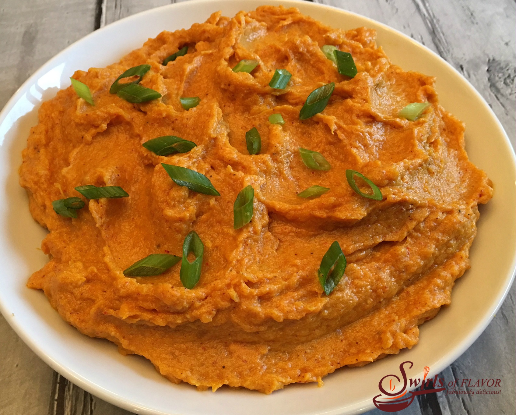 Spiced Sweet Potatoes with sliced scallions