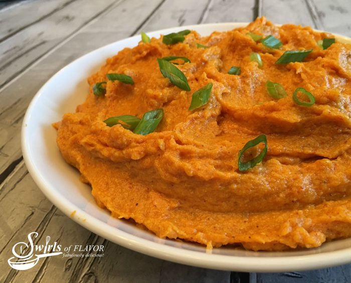 Spiced Sweet Potatoes is an easy recipe that's both decadent and creamy with a hint of spice. A perfect compliment to any meal and fancy enough for the holidays and entertaining! 