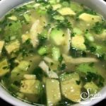 The fresh clean flavors of garlic, fresh ginger and lime and the buttery creaminess of chunks of avocados come together to create Avocado Lime Chicken Soup, a new comfort soup favorite!  Chicken Soup just got a facelift! #Soup |#Avocado #Chicken #ChickenSoup #Under 30Minutes |#homemade #homemadesoup #easyrecipe #swirlsofflavor