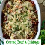 Corned Beef and Cabbage Casserole in baking dish