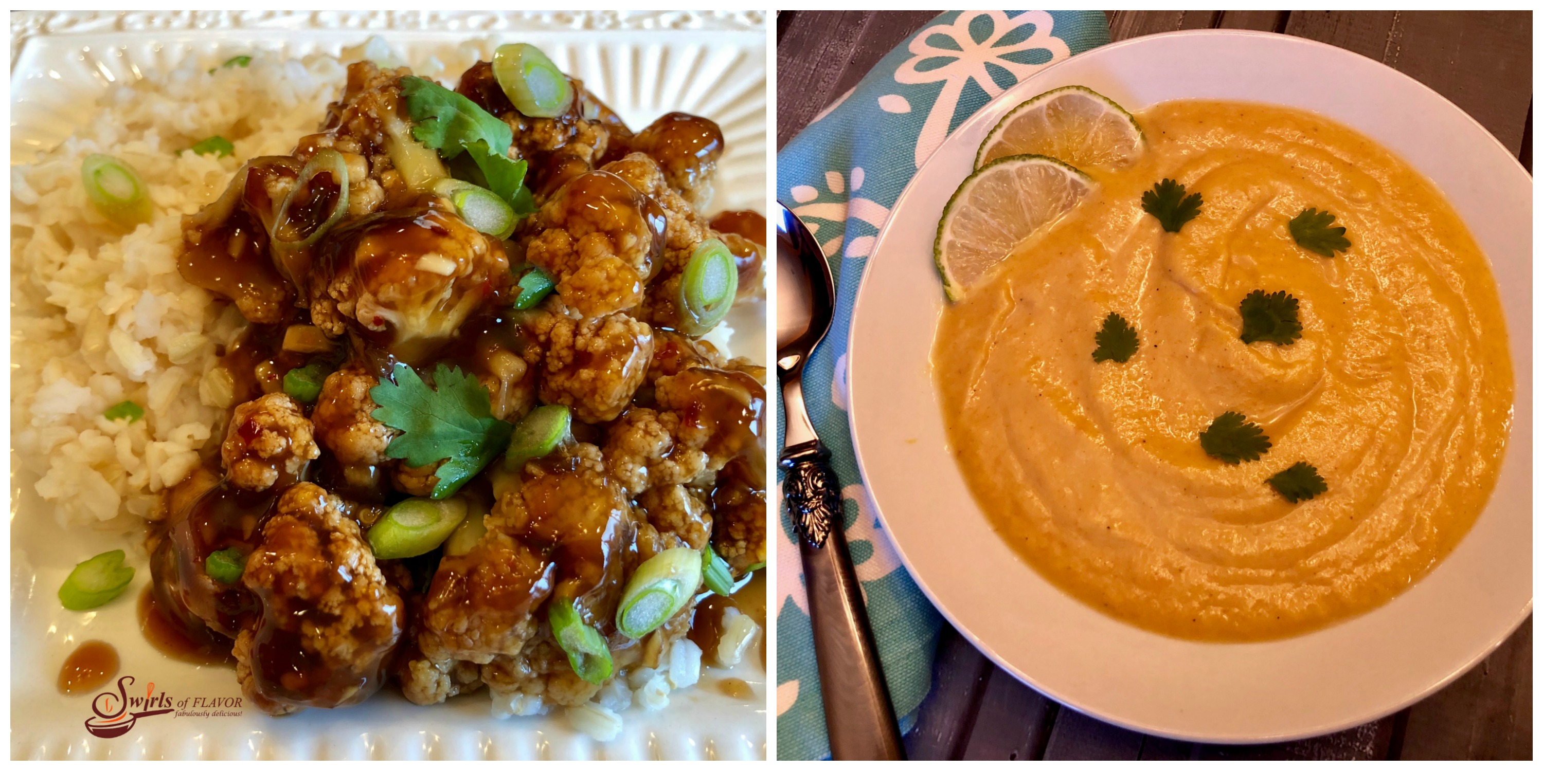 General Tso's Cauliflower and Instant Pot Curried Cauliflower Soup