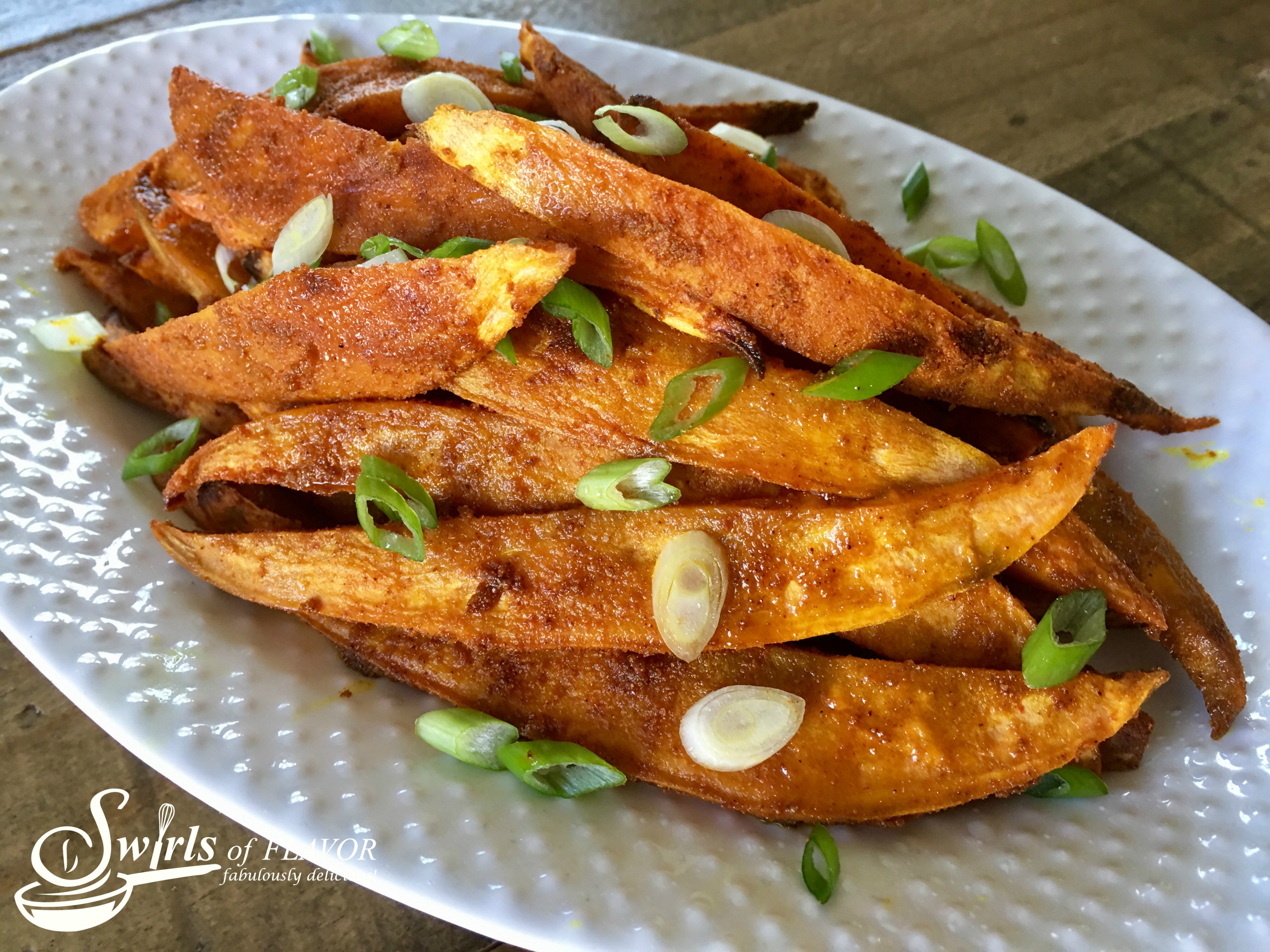 Homemade Sweet Potato Fries on platter