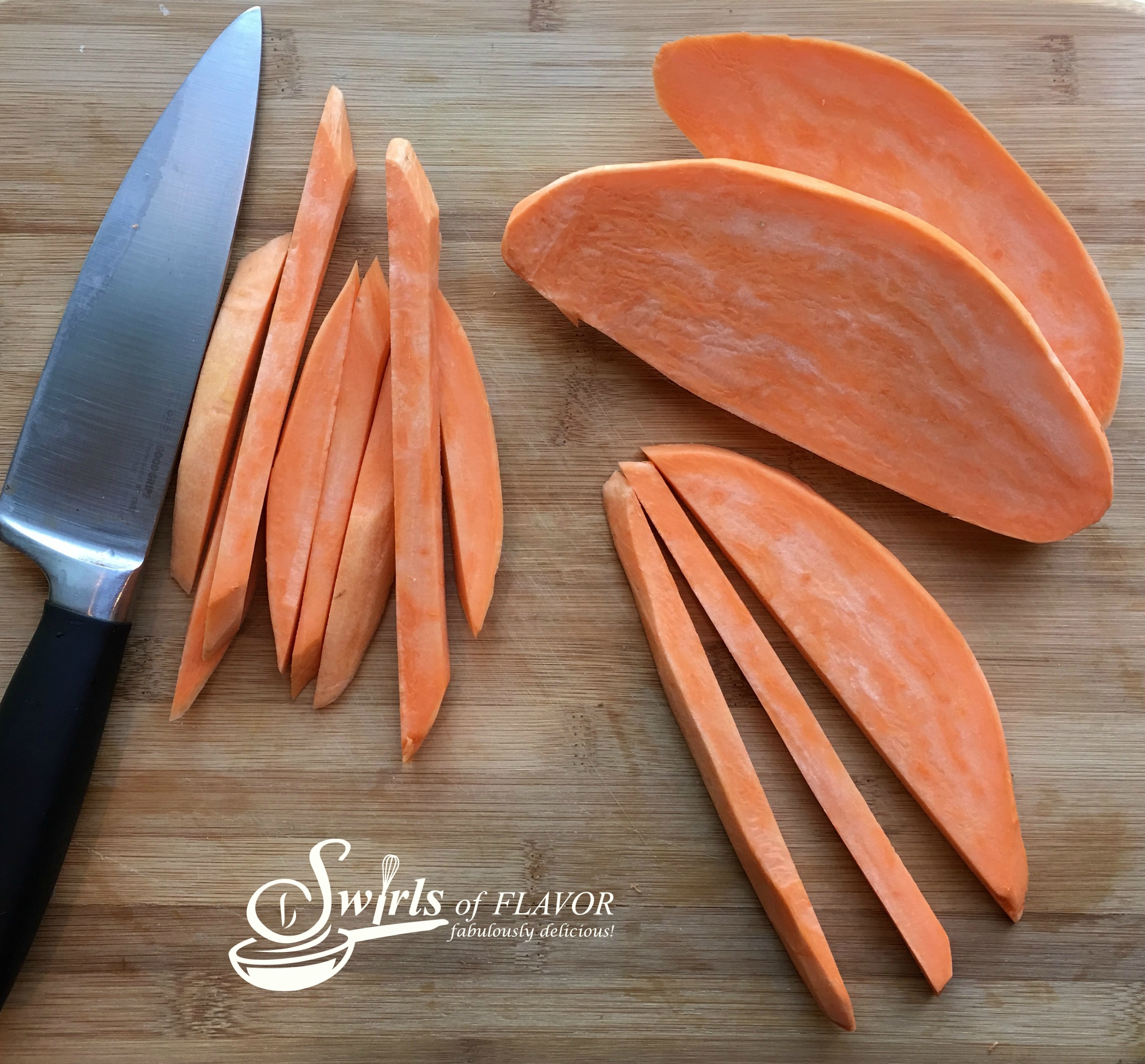 how to slice sweet potatoes into french fries