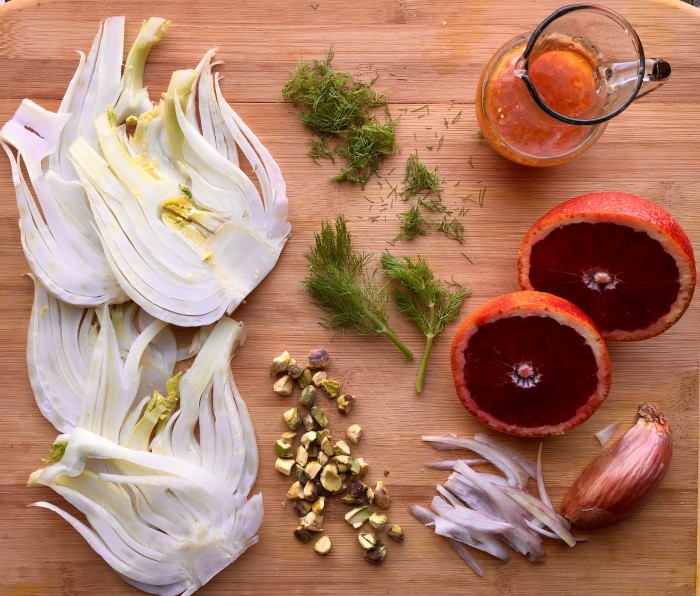 Crisp slices of fresh fennel with a hint of licorice flavor combine with theÂ raspberry-citrus notes of blood oranges making Pistachio Blood Orange & Fennel Salad a refreshing addition to any meal. blood orange | orange | fennel | nuts | pistachios | salad | side dish