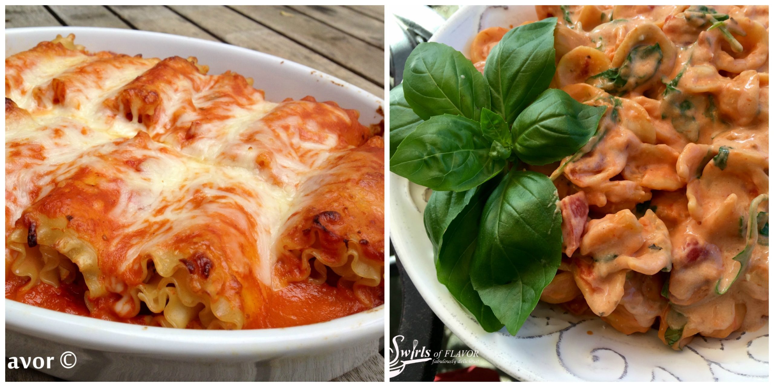 Lasagna Rollups and Creamy Tomato Pasta
