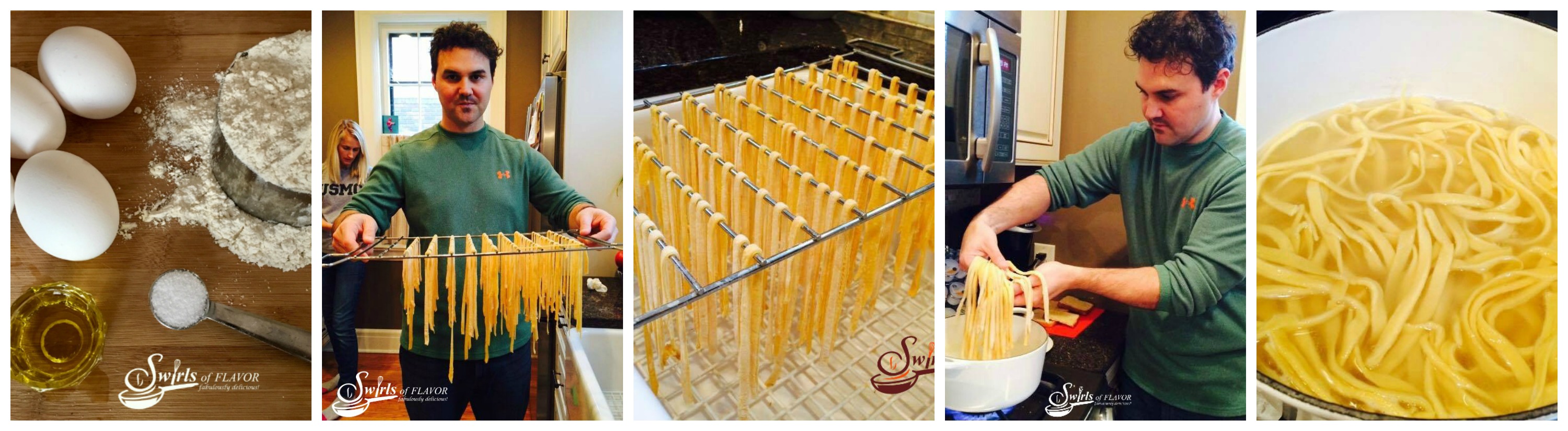 Make delicious memories with this Homemade Pasta recipe! Just 4 ingredients! pasta | homemade | homemade pasta | pasta machine | fettuccine | fun with kids | family traditions