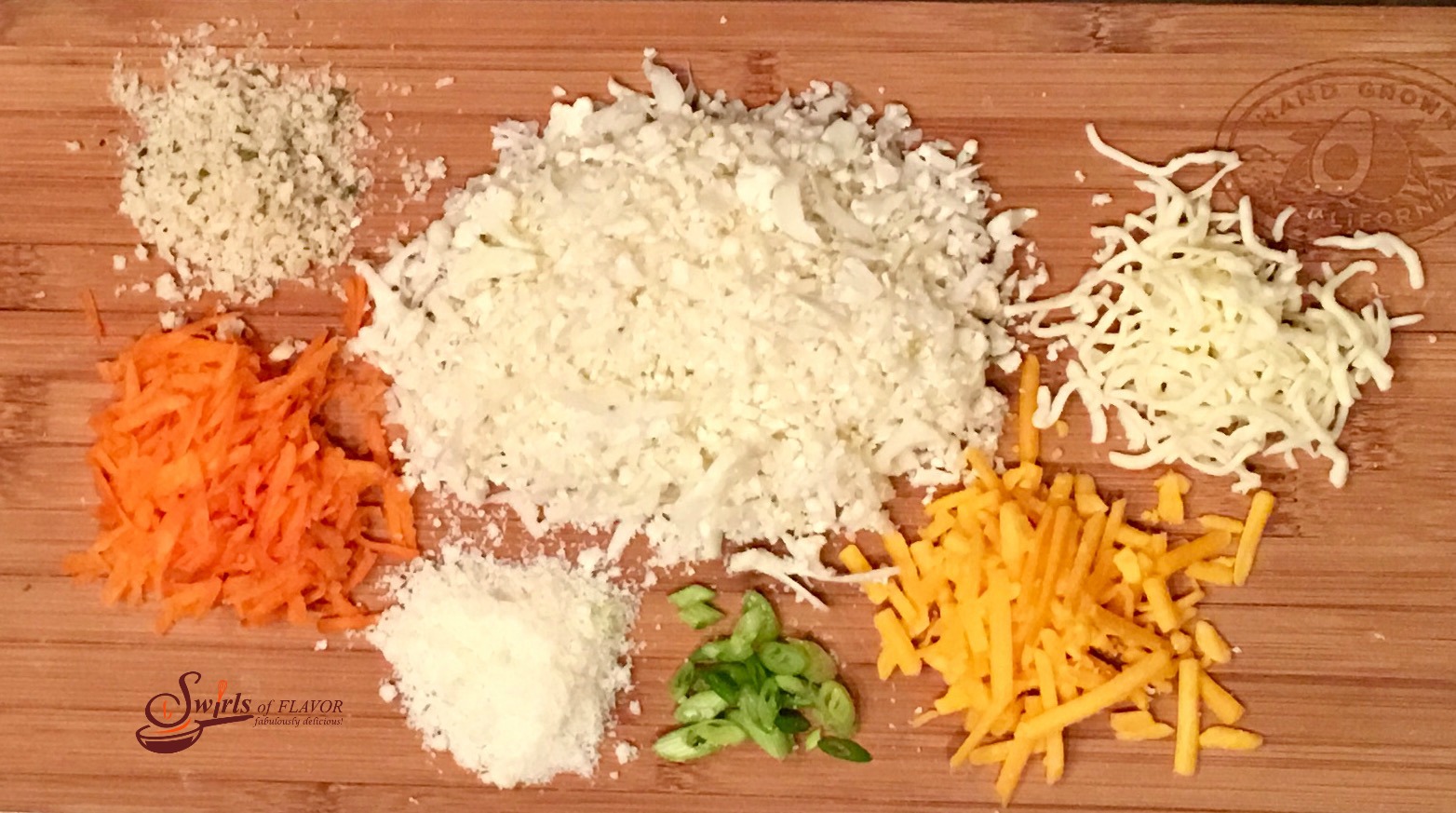 Three Cheese Cauliflower Rice Patties Swirls of Flavor