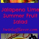 Jalapeno Lime Summer Fruit Salad is bursting with sweet juicy berries and watermelon, fresh mint, zesty lime and a hint of jalapeno heat! strawberry | blueberry | raspberry | blackberry | berry | watermelon | summer fruit | salad | brunch | picnic | barbecue | lime | mint | easy recipe | summer fruit | fruit salad | #swirlsofflavor