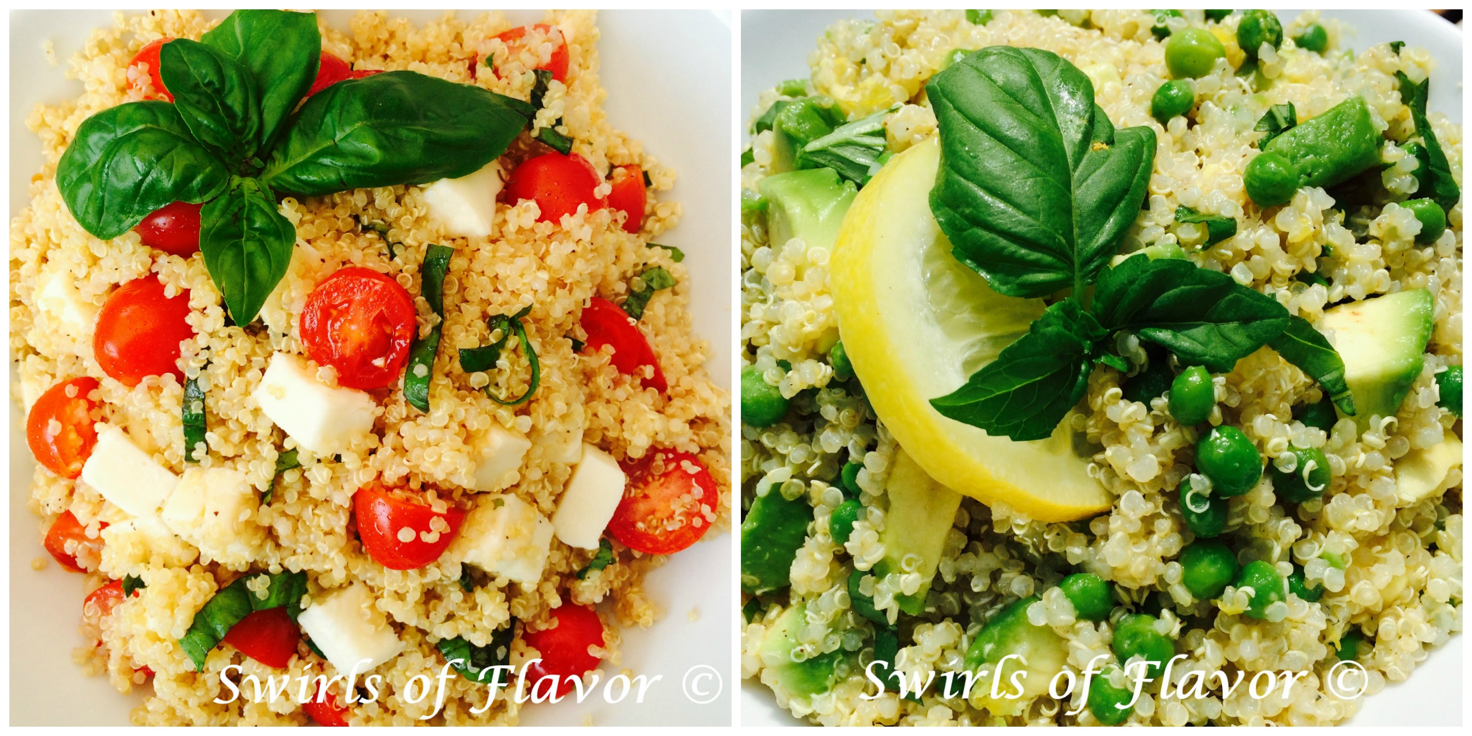 Caprese Quinoa and Avocado Lemon Quinoa