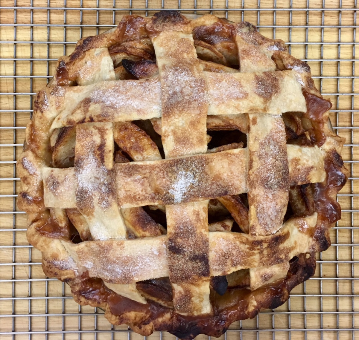lattice apple pie with cheddar cheese