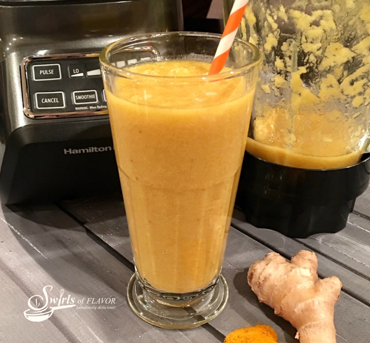 Banana Mango Smoothie With Turmeric Swirls of Flavor