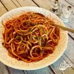sweet potato noodles with brown sugar in a bowl