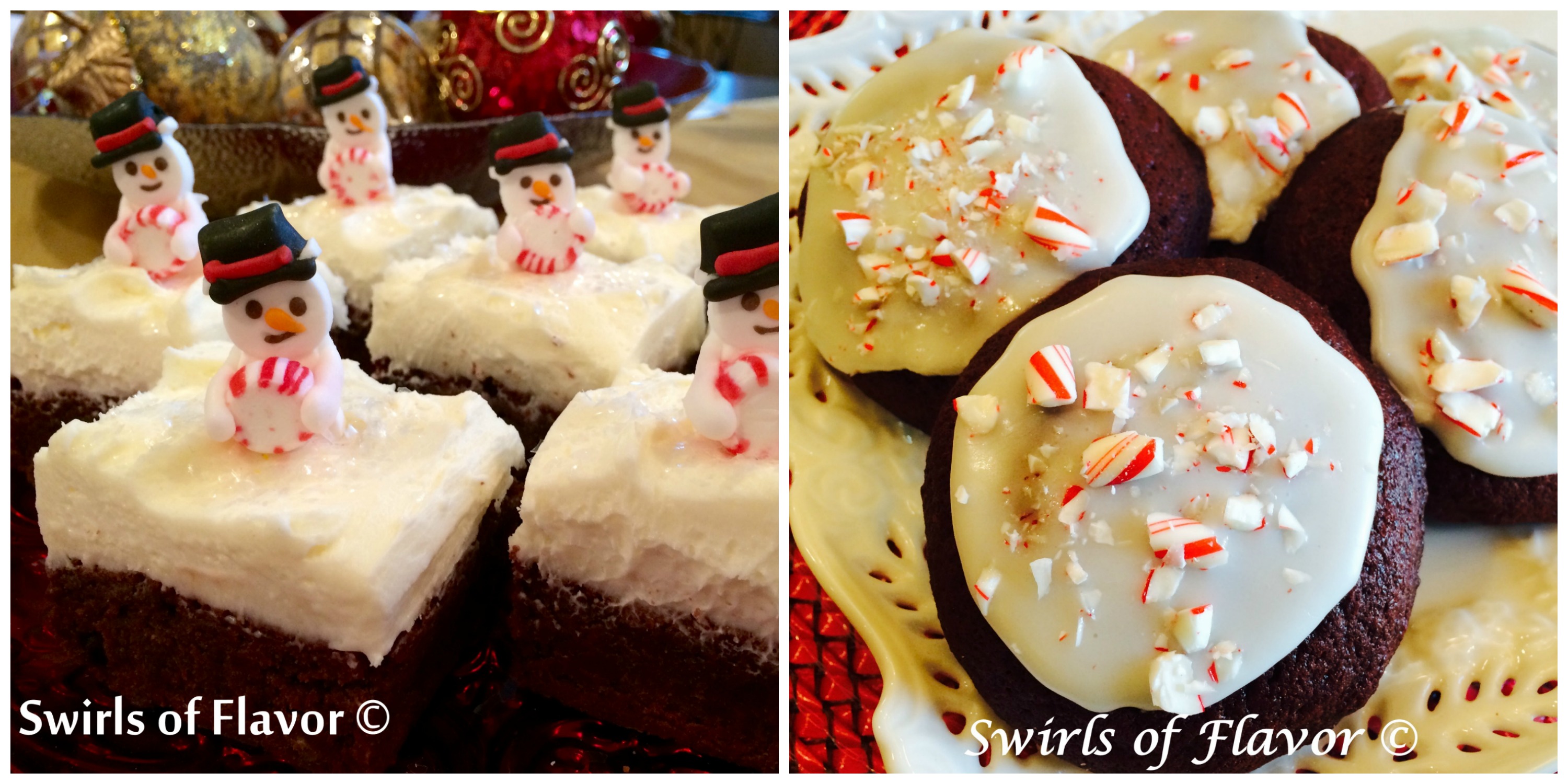 Snowmen Brownies and Red Velvet Crunch Cookies