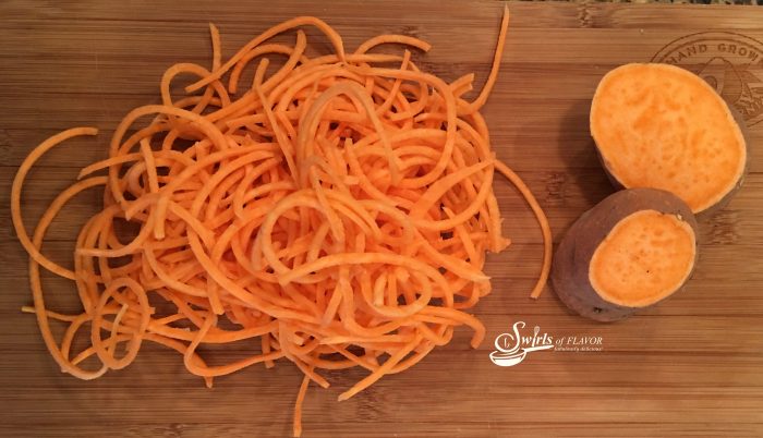 Spiralized Sweet Potato (with Brown Sugar Honey Butter