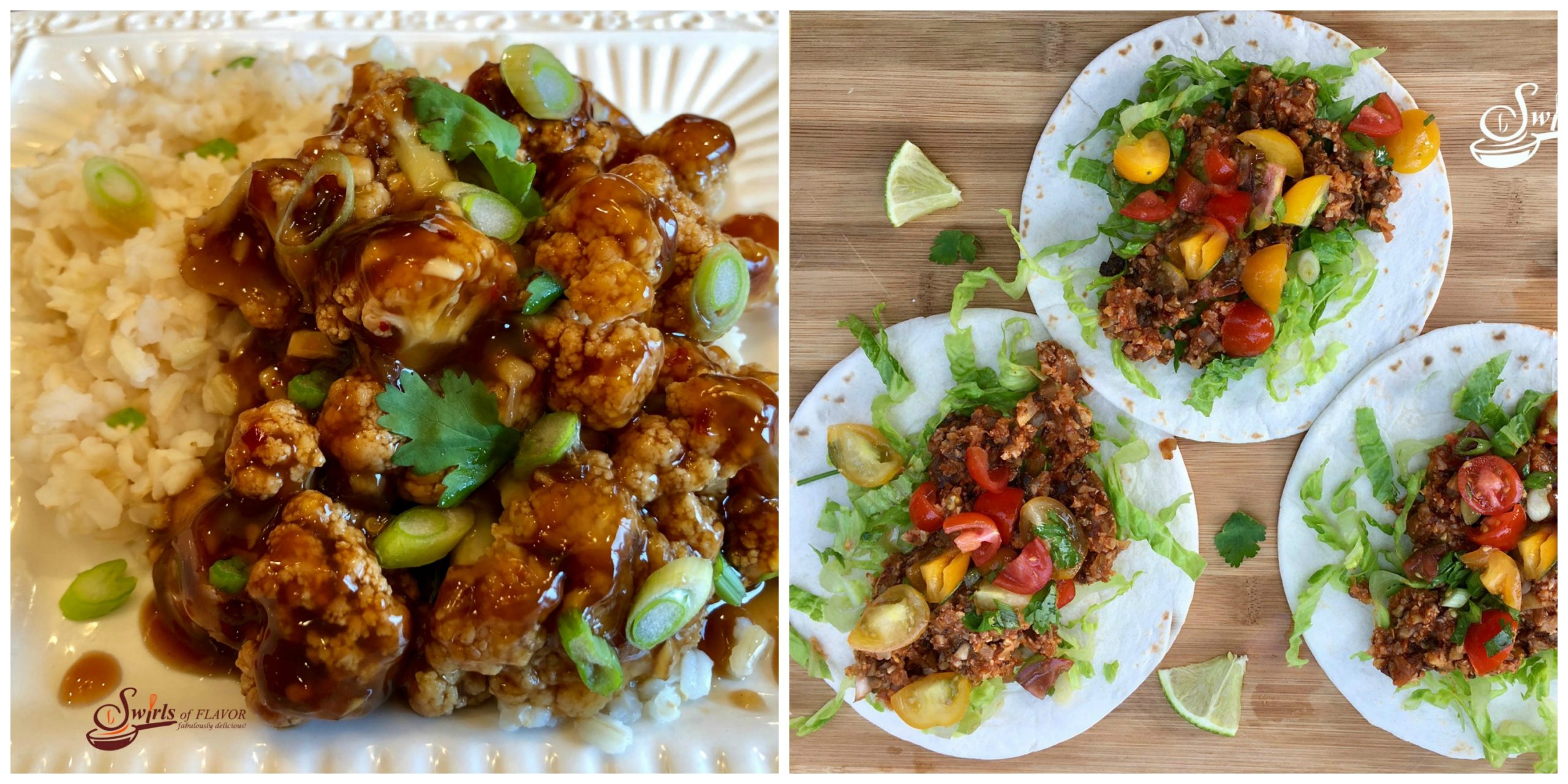 Cauliflower General Tso and Cauliflower Tacos