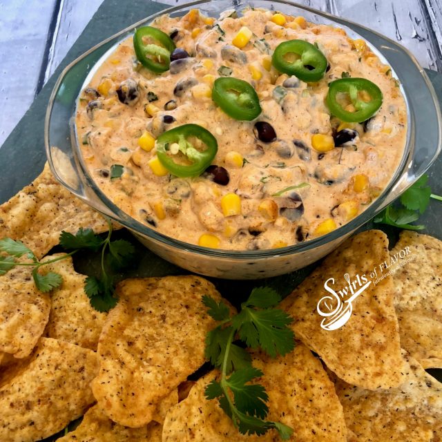 Creamy Corn and Black Bean Dip Swirls of Flavor