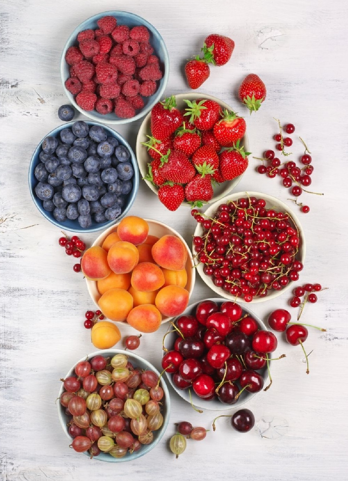 bowls of fresh fruit for a drink bar