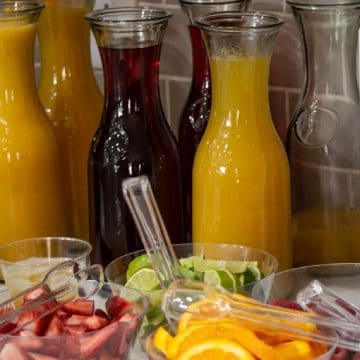 DIY mimosa bar juices and fruits