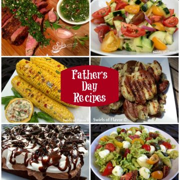 From Spice-Rubbed Sirloin With Chimichurri Sauce to Gilled Corn on the Cob With Tomato Basil Butter to an Oreo Pudding Brownie Poke Cake and more in between, these Father's Day Recipes will make dad feel loved and not so hungry!