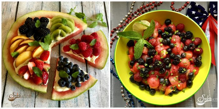 Watermelon Pizza and Summer Fruit Salad