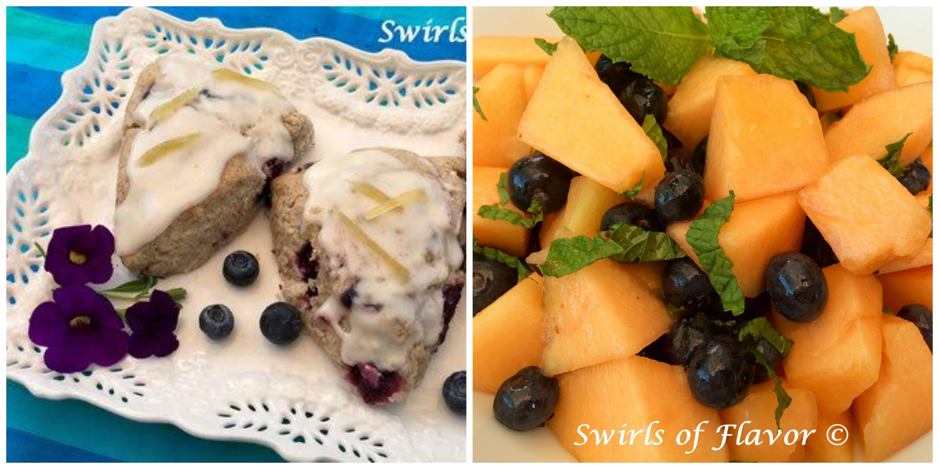 Blueberry Scones and Blueberry Cantaloupe Salad