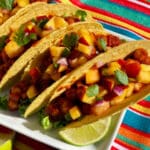 Vegan Chickpea Tacos With Peach Salsa
