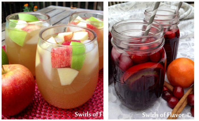 Apple Cider Sangria and Cranberry Sangria