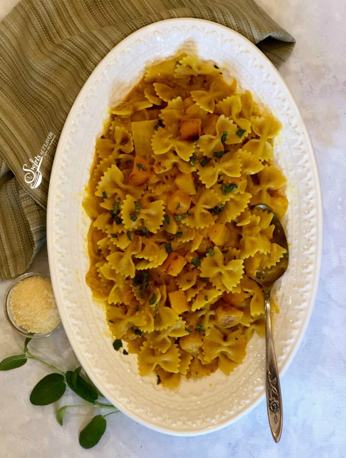 One Pot Butternut Squash Pasta With Sage