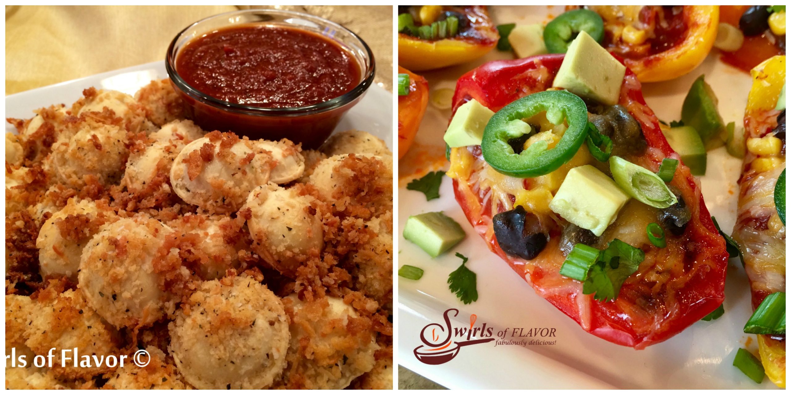 Baked Ravioli Bites and Nacho Stuffed Peppers