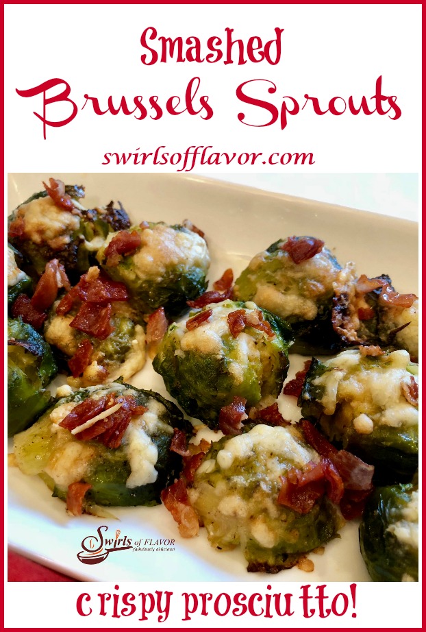Smashed Brussel Sprouts With Crispy Prosciutto Swirls of Flavor