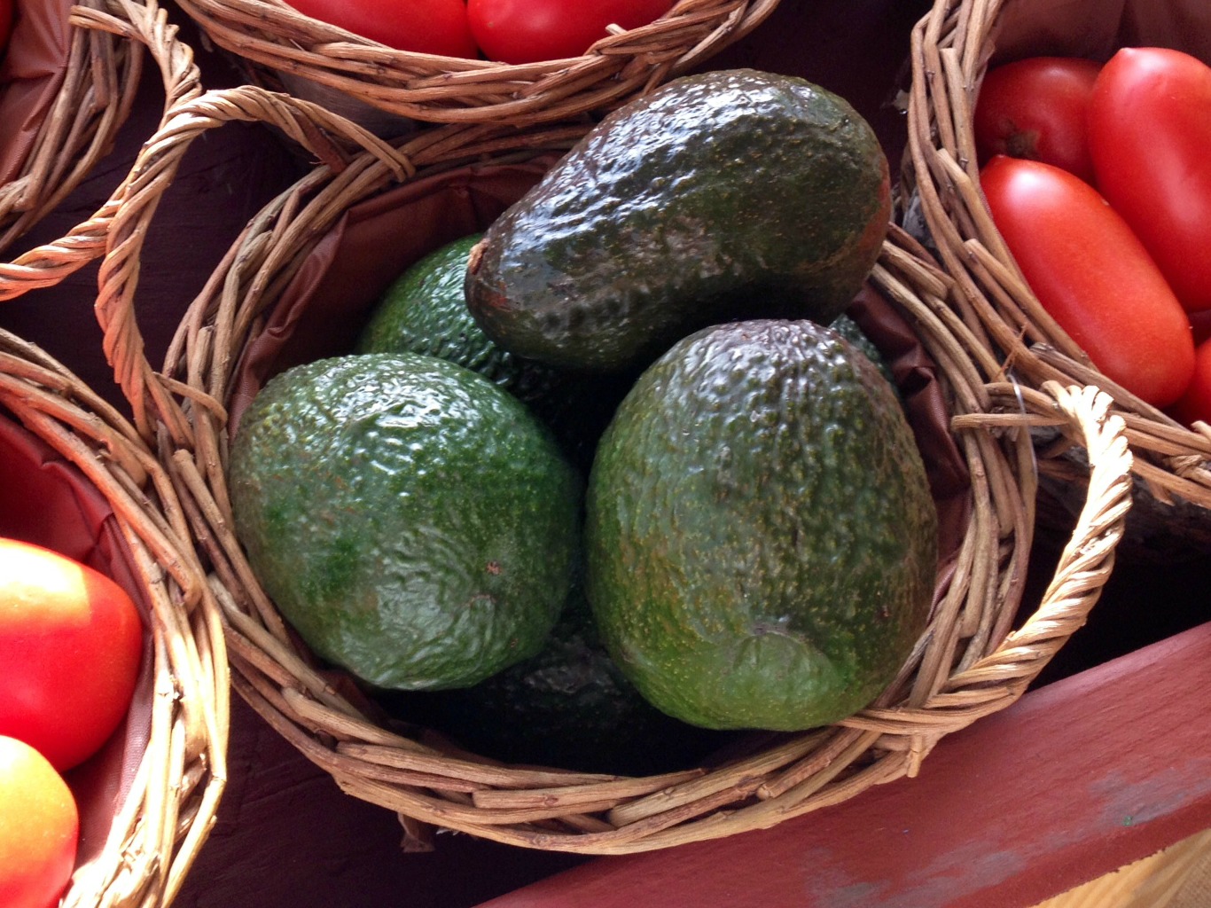 Avocados in a basket