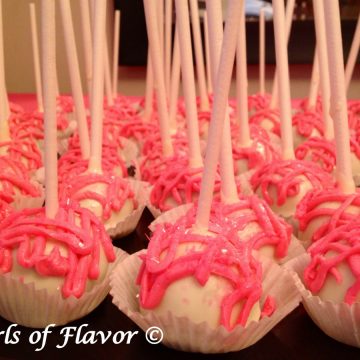 pink and white cake pops