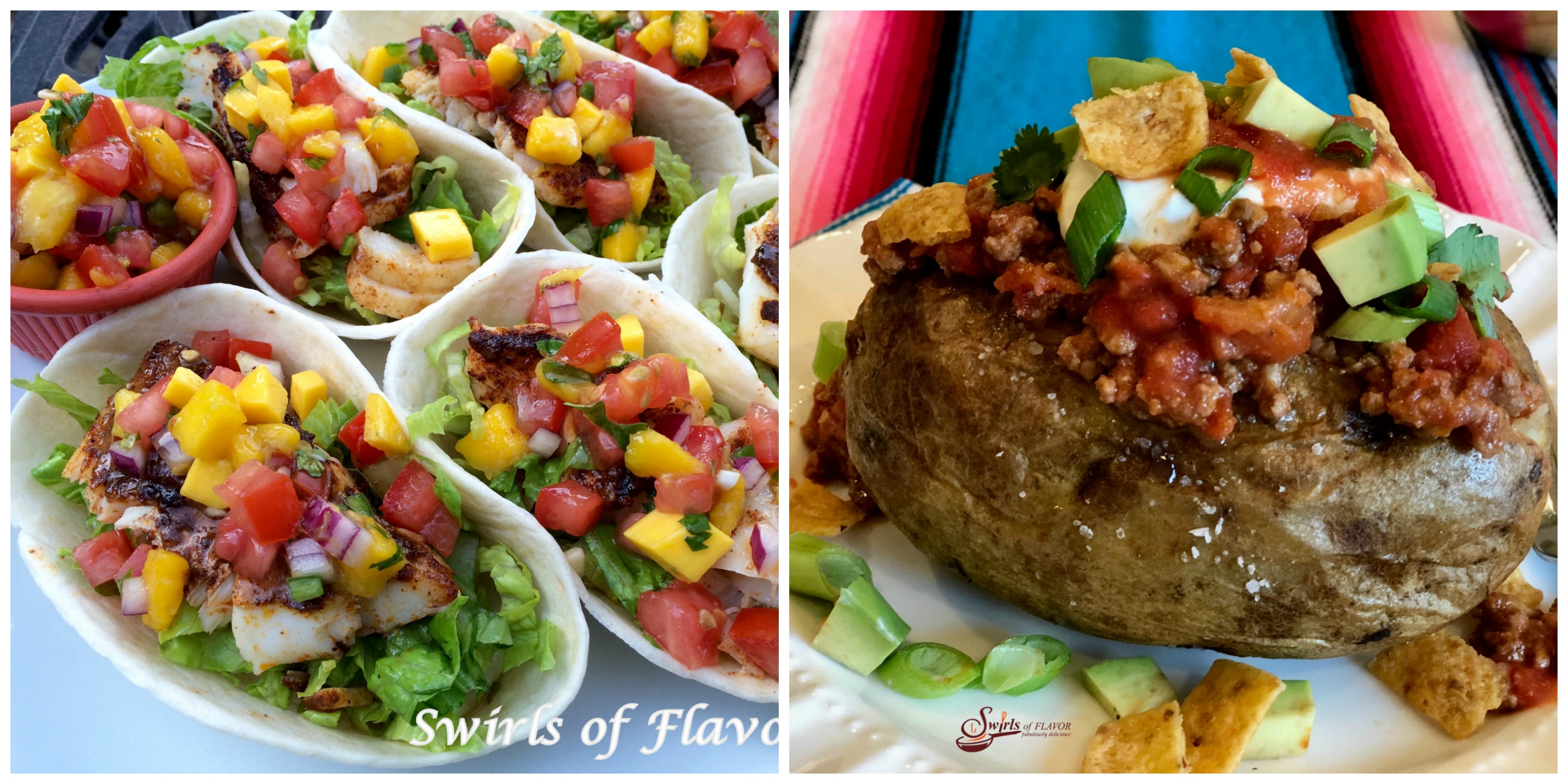 Fish Tacos and Taco Stuffed Potatoes