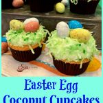Easter Egg Coconut Cupcakes are homemade coconut cupcakes and coconut buttercream frosting decorated with shredded coconut and malted milk robin egg candy. A perfect Easter dessert!