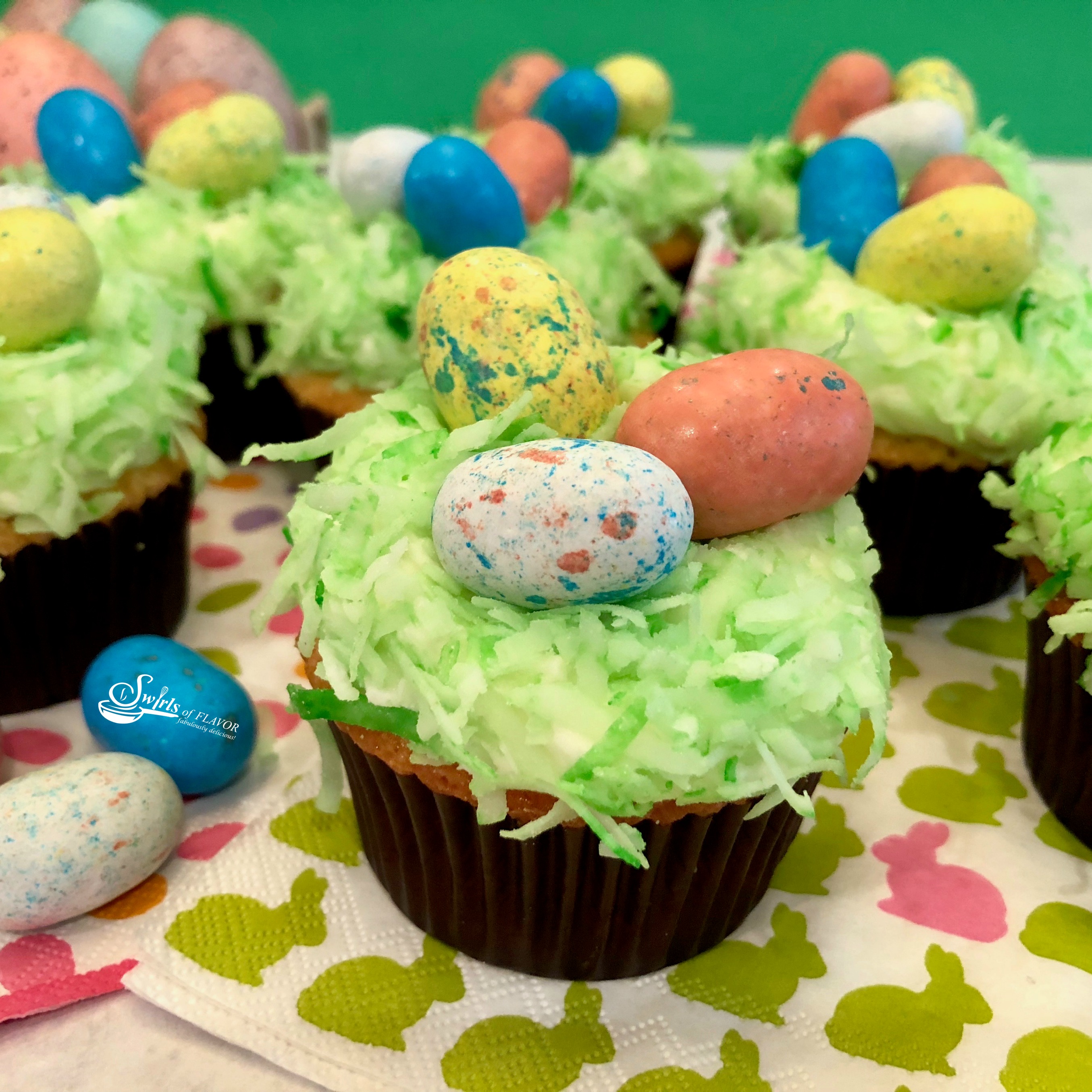 Easter Egg Coconut Cupcakes