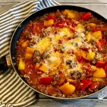 Unstuffed Peppers in skillet