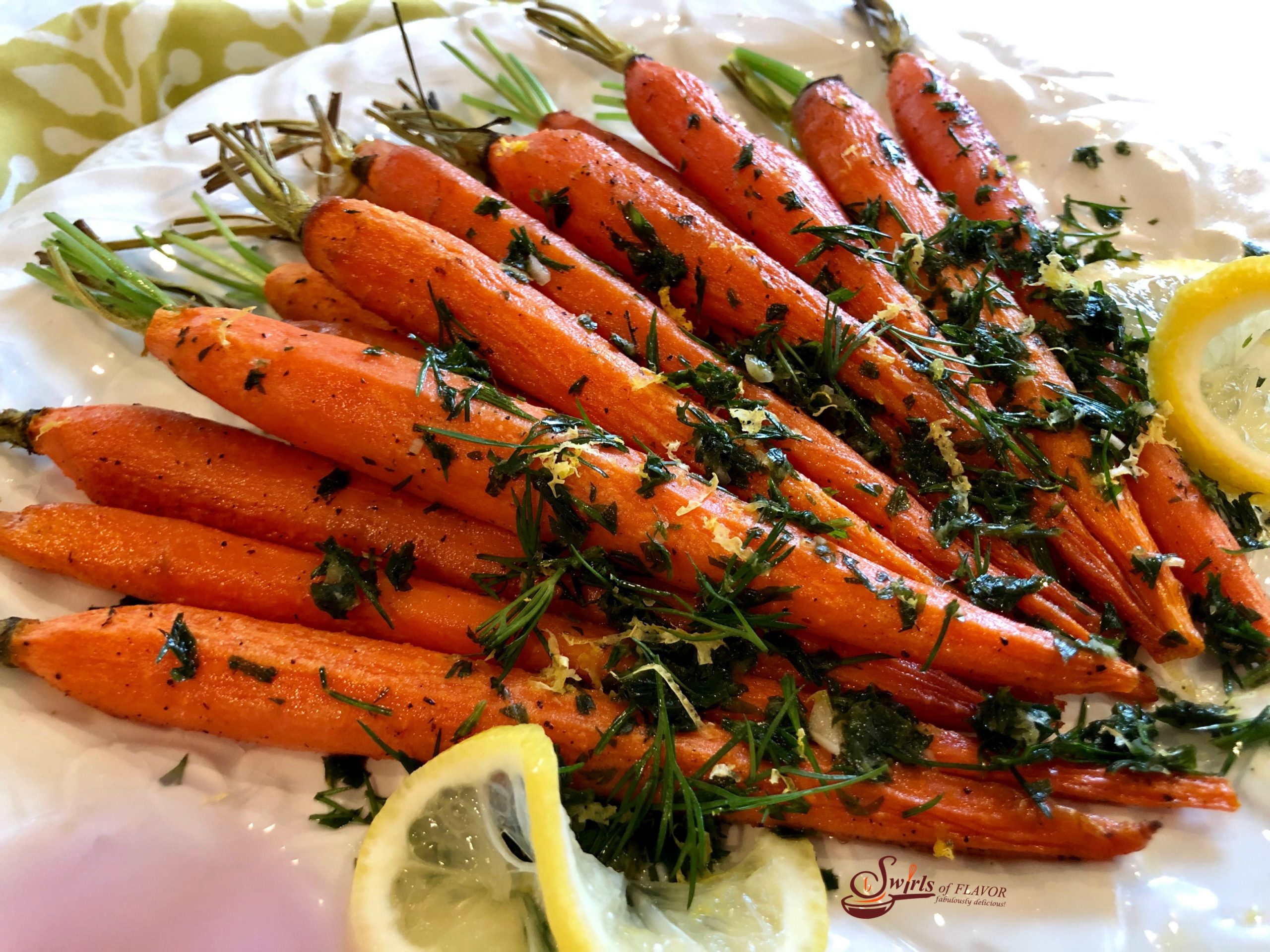 roasted carrots with chpped carrot topso