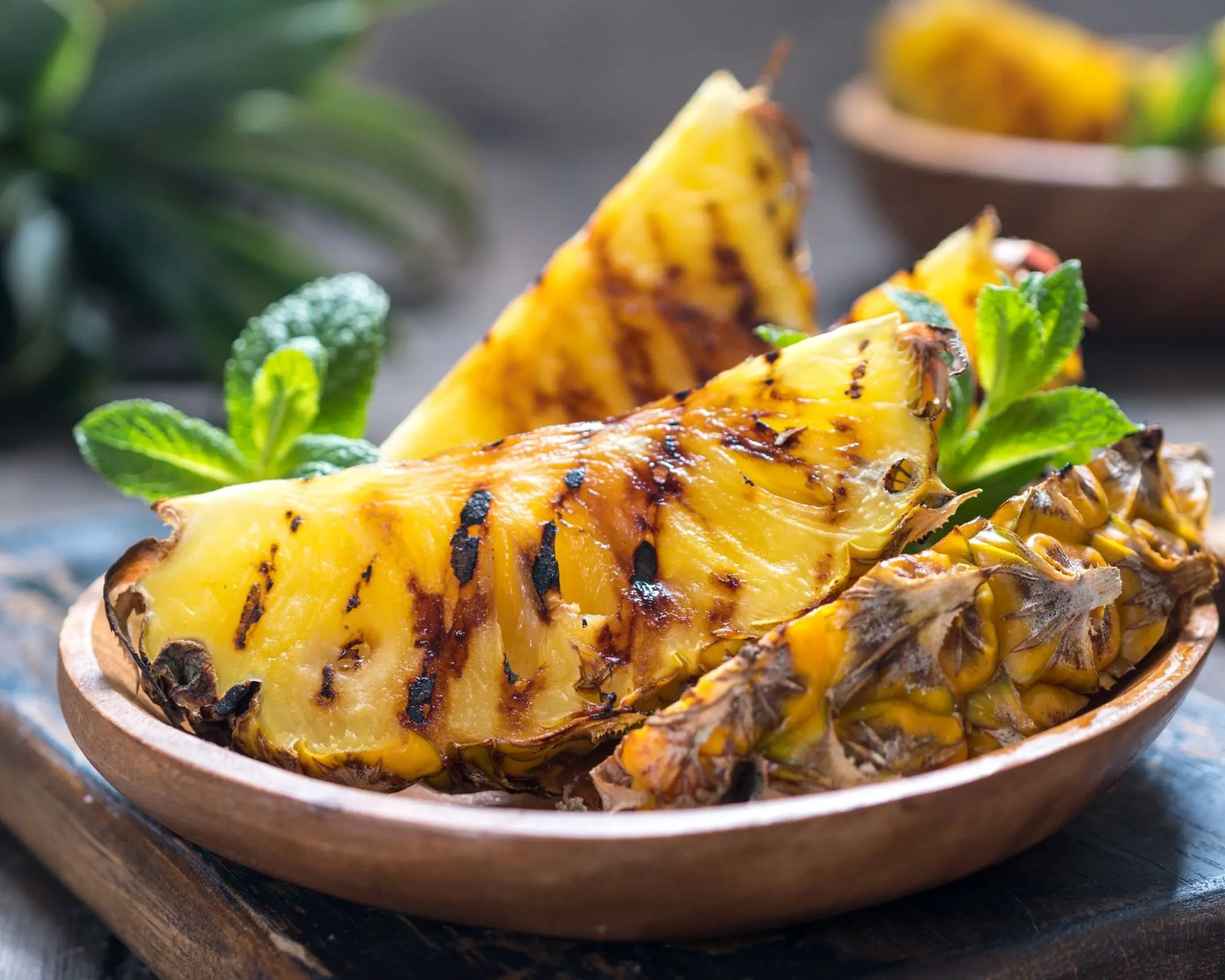grilled fresh pineapple wedges