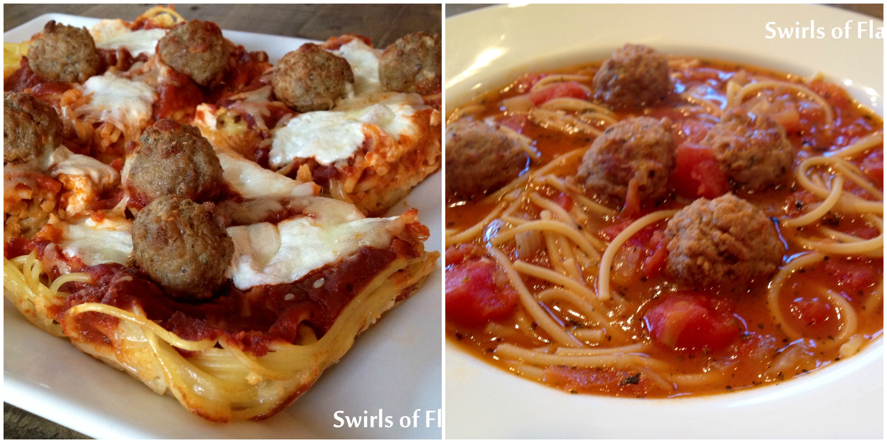 Spaghetti and Meatball Pizza and Spaghetti and Meatball Soup