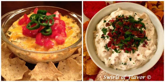 Jalapeno Popper Dip and Caramelized Onion Dip