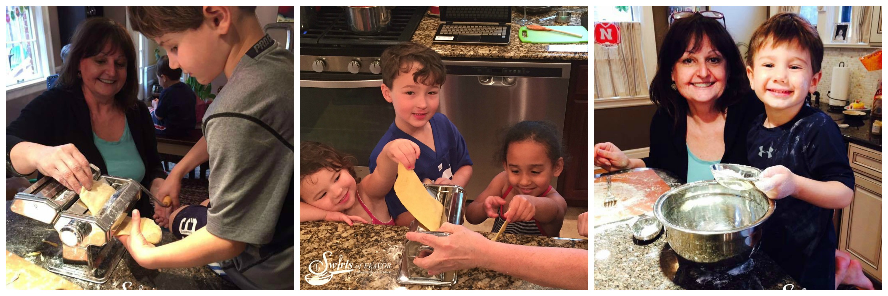 Grandkids Making pasta